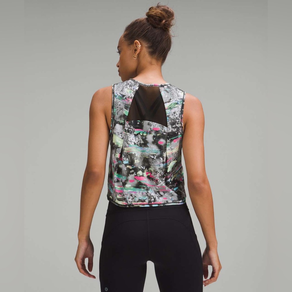 Lululemon Sculpt Cropped Tank Top in Paint Drift Multi Size 6 - Picture 2 of 10